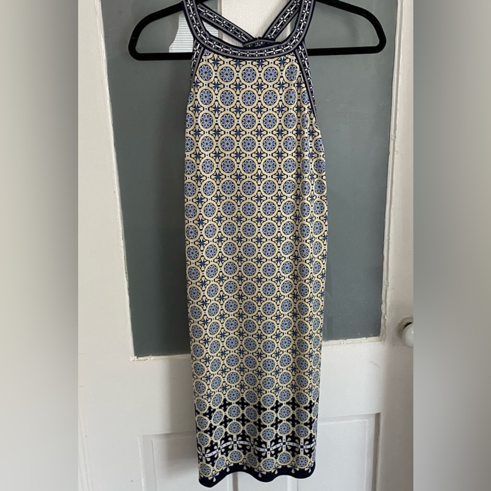 Max Studio Navy and Cream Geometric sundress